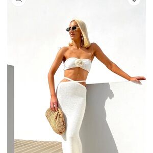 Cross Front Knit Maxi Skirt